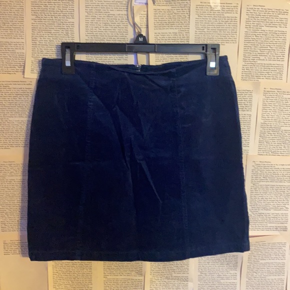 Blue Velvet Zipper Skirt - Picture 5 of 5